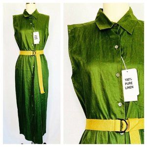 Vintage 80s Deadstock Collard Shirt Dress by Clifford & Wills Sz M Medium Greek